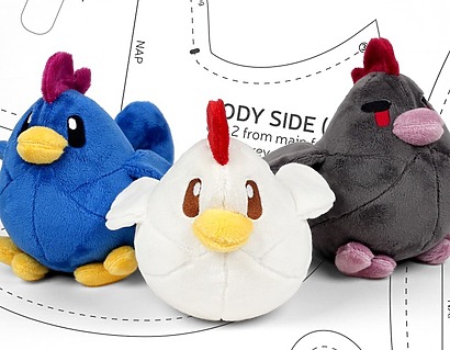 Stardew Valley Chicken Plush free sewing pattern by Choly Knight