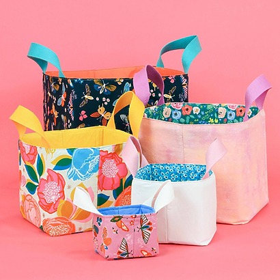 5-Size Fabric Storage Bin by SweetRedPoppy
