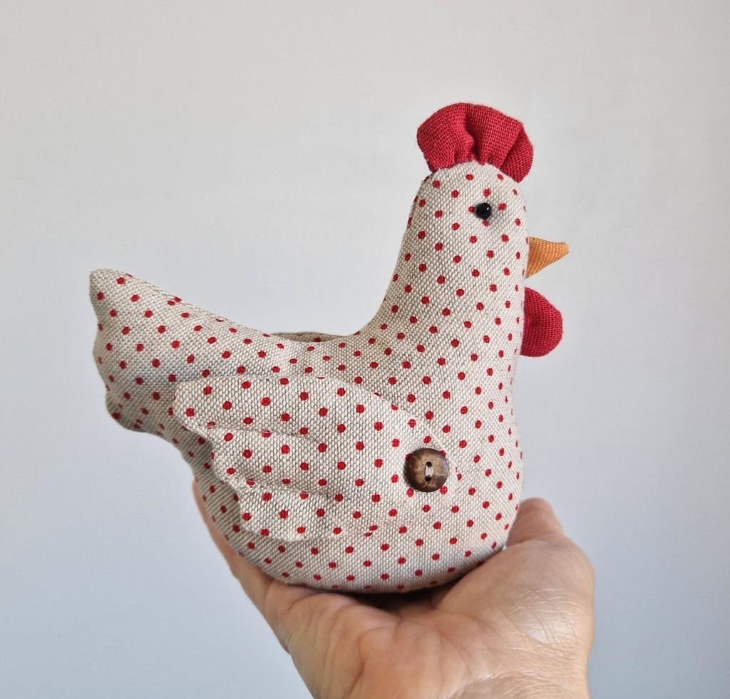 Linen Stuffed Chicken Sewing Pattern by Hello Images
