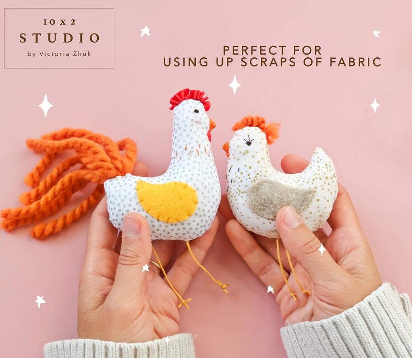 Scrap-Friendly Rooster and Chicken by 10x2studio