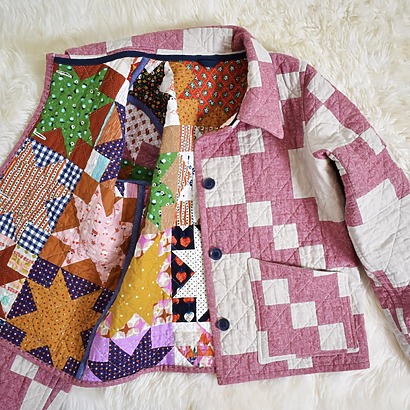 Reversible Chore Coat: Patchwork Chore Coat from Shop Patchwork Poodles