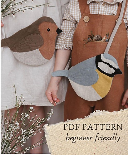 Garden Birds Mini Crossbody Bag by HumblebeeAtelier