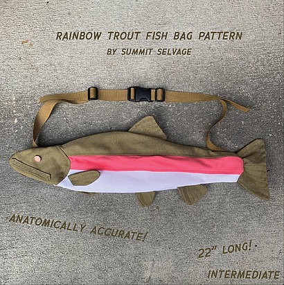 Rainbow Trout Crossbody Bag Sewing Pattern by SummitSelvageShop