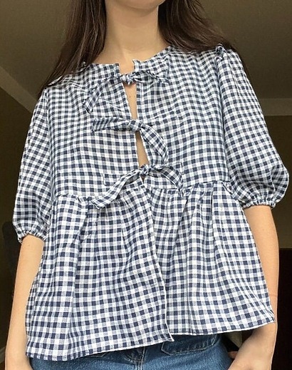 Puffed Sleeve Peplum Top from Sunday School Patterns