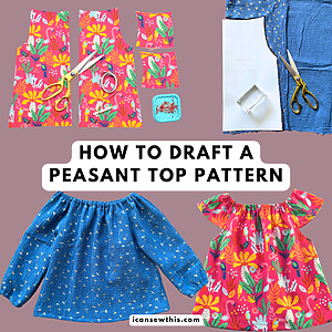 How to draft a DIY peasant top pattern - Easy DIY peasant top pattern for any size