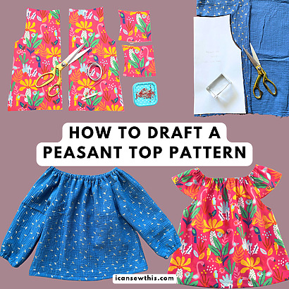 How to draft a DIY peasant top pattern - Easy DIY peasant top pattern for any size