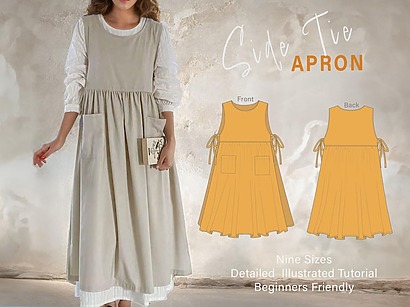 Best cottagecore style: Side Tie Apron Dress from Amelie Sewing Patterns