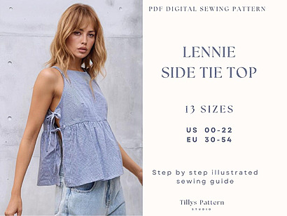 Lennie Side Tie Top by TillysPatternStudio
