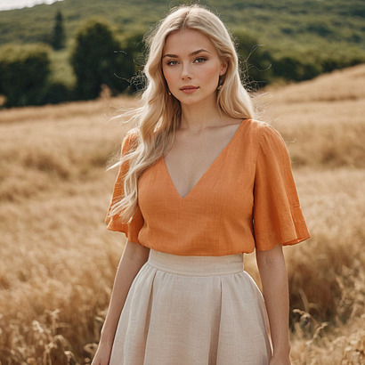 Flutter Sleeve V-Neck by NovaPattern