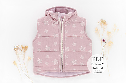 Unisex hooded quilted vest by LapinsPatterns