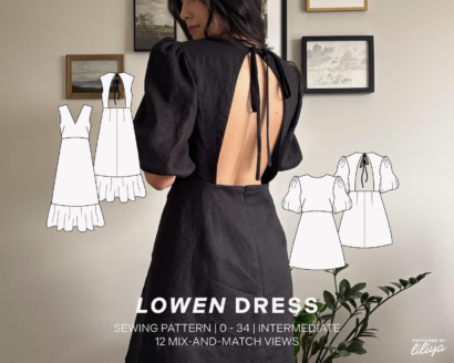 Lowen Dress PDF Sewing Pattern | Open Back | 12 views