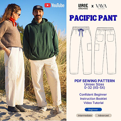 Pacific Pant PDF Sewing Pattern: Unisex XS-5X