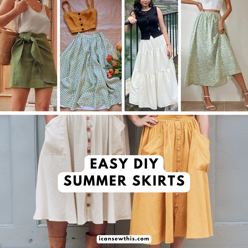 Linen skirt patterns you can sew - Easy DIY summer skirt sewing patterns