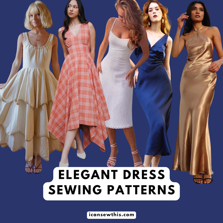 Elegant dress sewing patterns for wedding guests