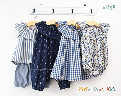 Frill dress, romper, and bloomer bundle by Hellodearkids