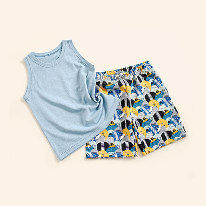 Tank top and boys shorts knit set by MadeByMePatterns