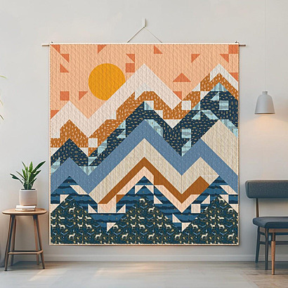 Mountain Range Quilt Pattern by CustomQuiltPattern