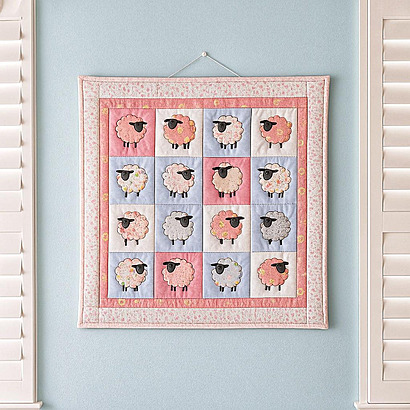 Spring Sheep Mini Quilt Wall Hanging by HelenNewtonSews