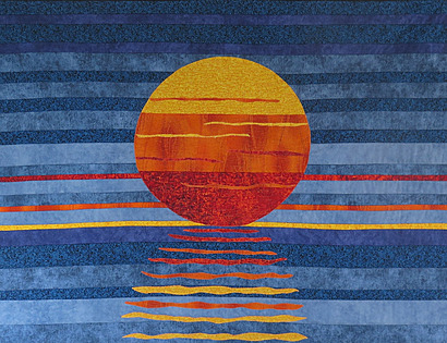 Sunset Ocean Art Quilt Pattern by ChickenBootz