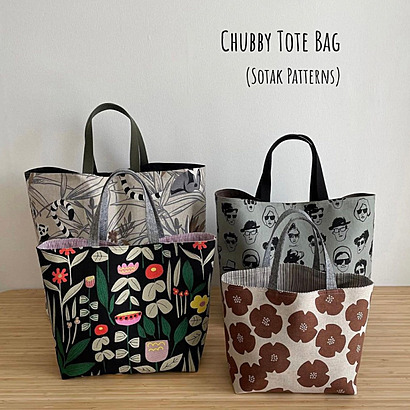 Chubby tote bag sewing pattern