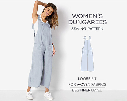 Loose fit dungarees by Pattern Gardens