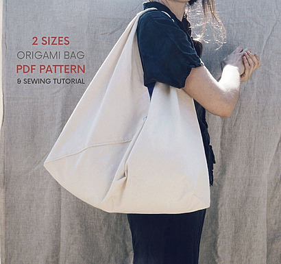 Folded Japanese bag PDF sewing pattern