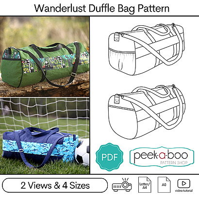 Wanderlust Duffle Bag by Peekaboo Pattern Shop