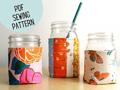 Mason Jar Insulated Cozy by PinCutSewStudio
