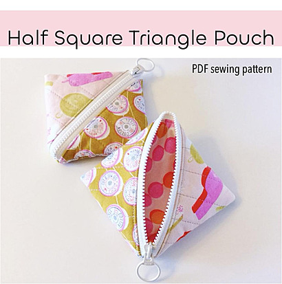 Half Square Triangle Pouch by PatternsByKanako