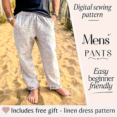 Men's Linen Pants by Thesewclubpatterns