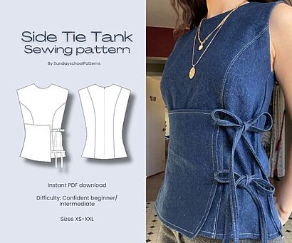 Side Tie Tank by SundaySchoolPatterns