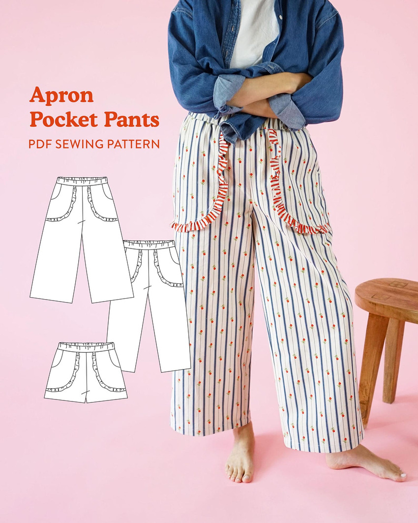 Apron Pocket Pants Pattern by Matchy matchy sewing