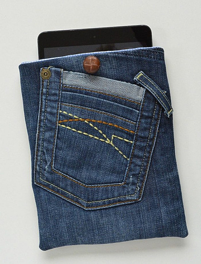 DIY tablet case from old jeans by VickyMyersCreations