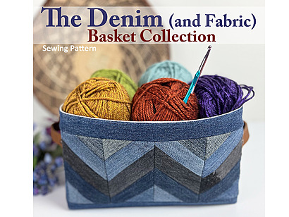 Denim basket collection PDF pattern by YarnovationsShop