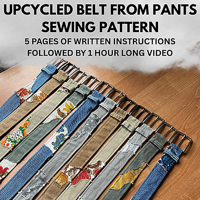 Denim belt sewing pattern by Sewitagain