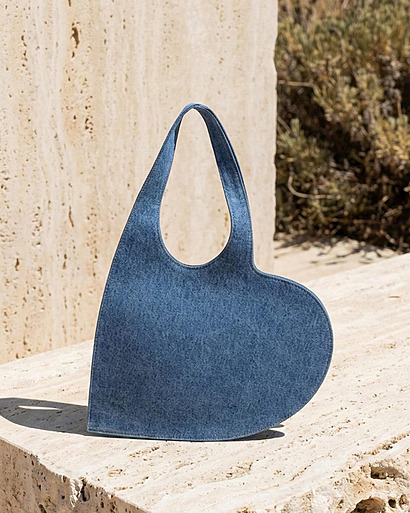 Denim heart tote bag sewing pattern by LAISLANDCO