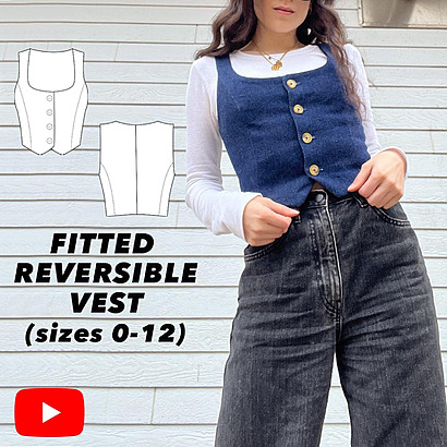 Fitted reversible vest PDF pattern by Sewingwithnicole