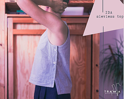 IDA Top with Side Buttons by TRAMApatternstudio