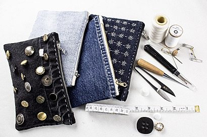 Simple upcycled denim pouch by DenimUpcyclerPattern