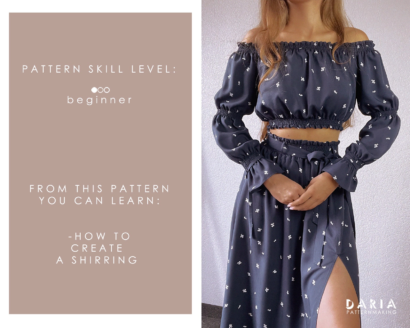 Shirred Top and Slit Skirt Bundle by Daria Patternmaking