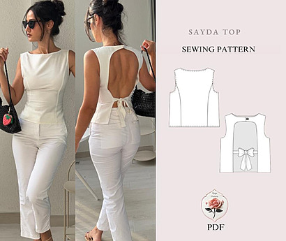 Sayda Open Back Top sewing pattern