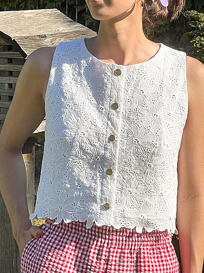 Abby Top Sewing Pattern, Beginner Friendly Sleeveless Blouse