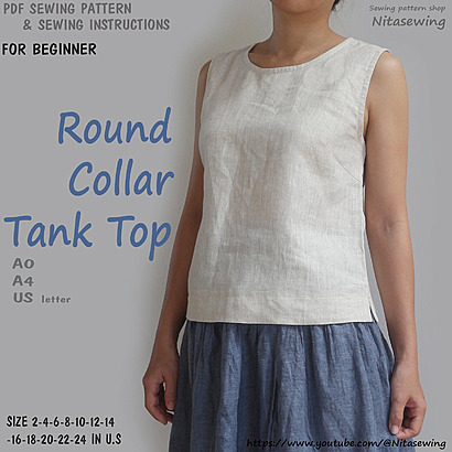 Round Collar Tank Top by NitaSewing