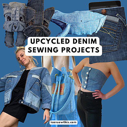 Upcycled denim sewing projects - Denim sewing patterns for upcycling old jeans