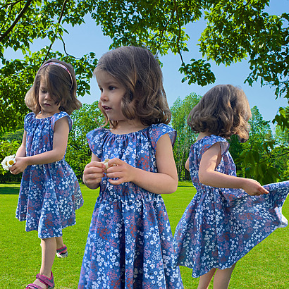 Sew a cute twirly circle skirt dress for little girls - free pattern