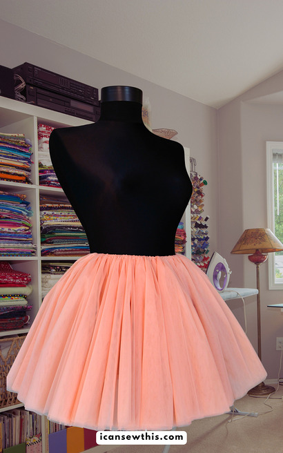 DIY one-seam tulle skirt sewing tutorial