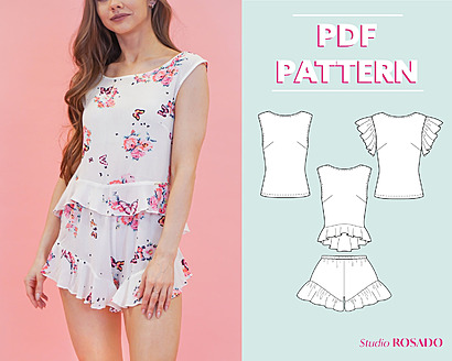 Ruffle Loungewear Set Pattern
