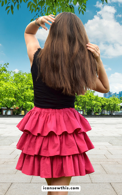 DIY tiered ruffle skirt sewing tutorial
