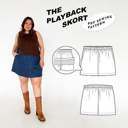 The Playback Skort by Les Perlines Patterns