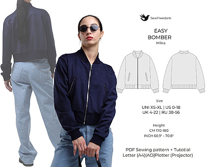The Milna Bomber by SewFreedomPatterns